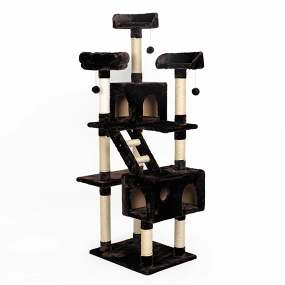 Customized Majestic 3 Layers Pet Products Large Cat Scratch Post Tree Tower Furniture