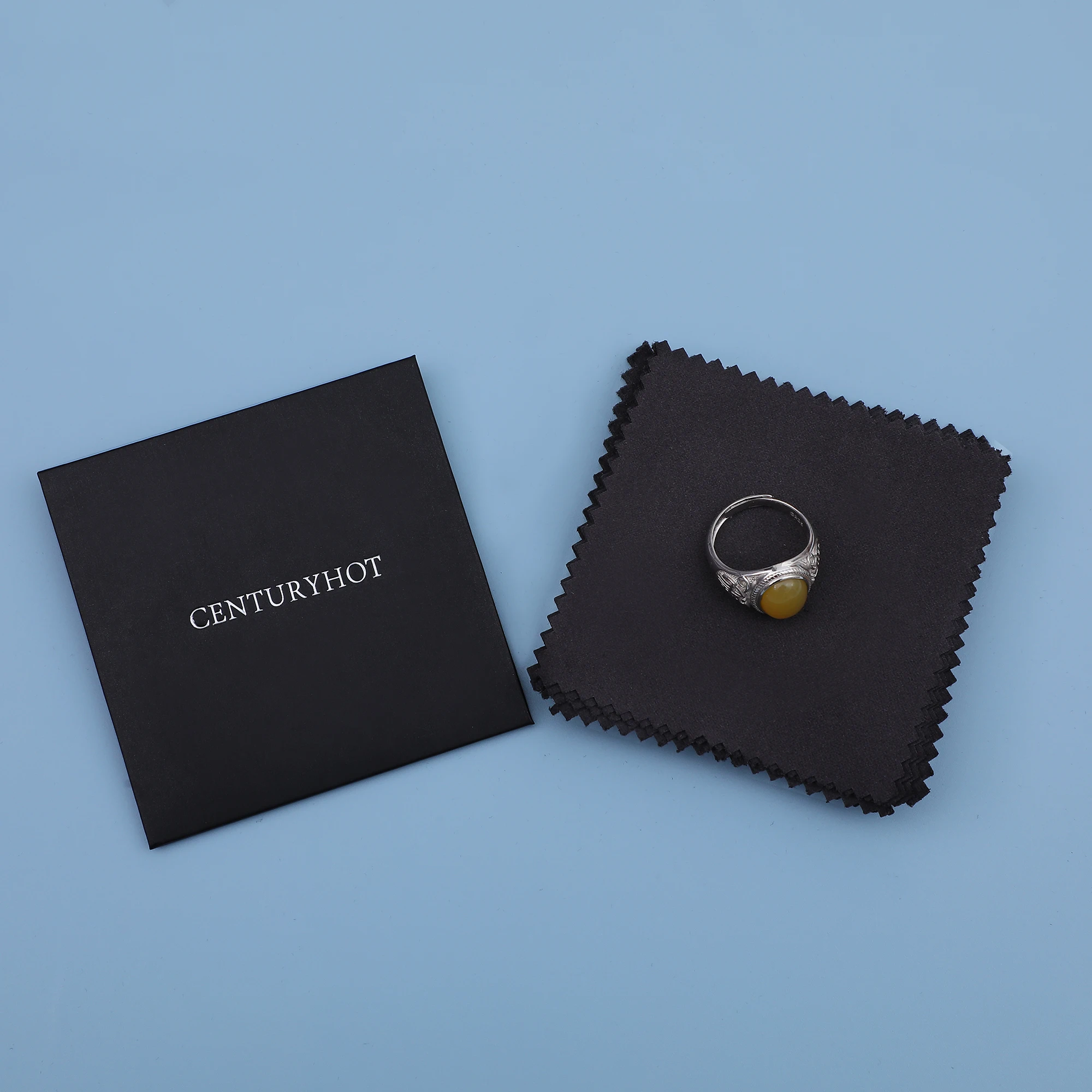 Custom Soft  Microfiber Black Jewelry Polishing Cloth   Cleaning Cloth with envelope for Silver and Jewelry