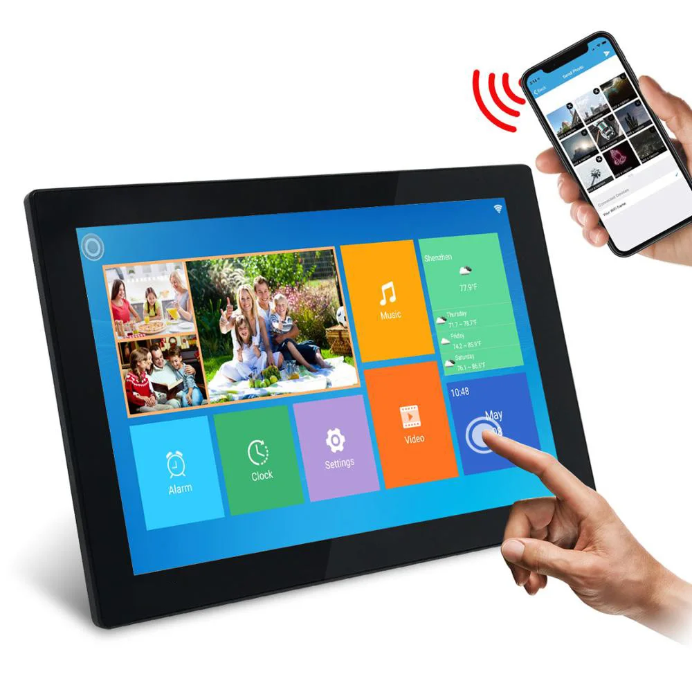  10 1 дюймов HD 16G Система Android сенсорный экран wifi цифровая рамка для воспроизведения фото видео с мобильным телефоном