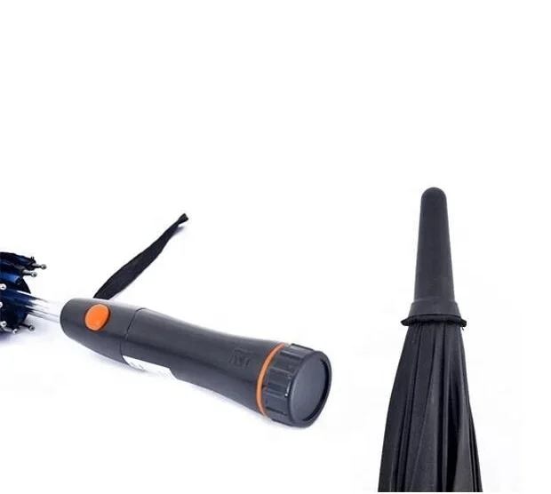 High Quality Popular Sale Pink Outdoor Sunshade Cool Air Straight Umbrella with Electric Fan, Outdoor Umbrella with USB Recharge