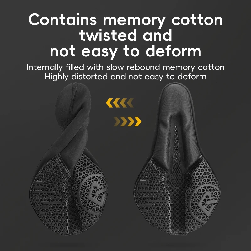 ROCKBROS Bicycle 3D-printed saddle cushion cover  MTB road bike Saddle ride cushioned hollow comfortable bicycle seat cover