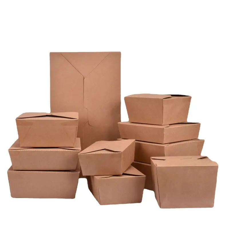 Disposable takeaway box without window custom food takeaways paper boxes