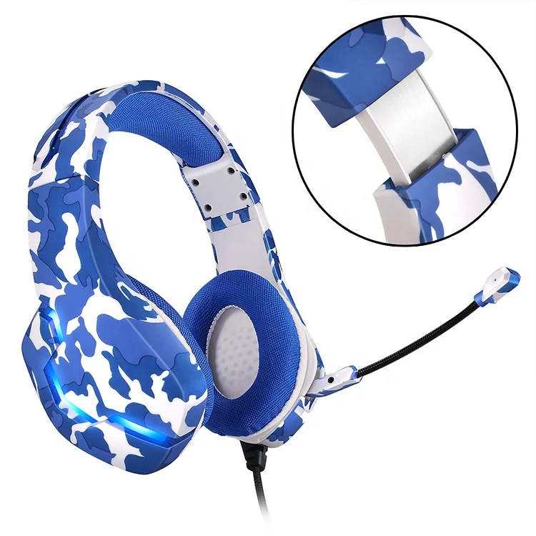 New Computer Mobile Phone Wired Rgb Luminous Camouflage Ps4 Game With Microphone Gaming Music Headphones