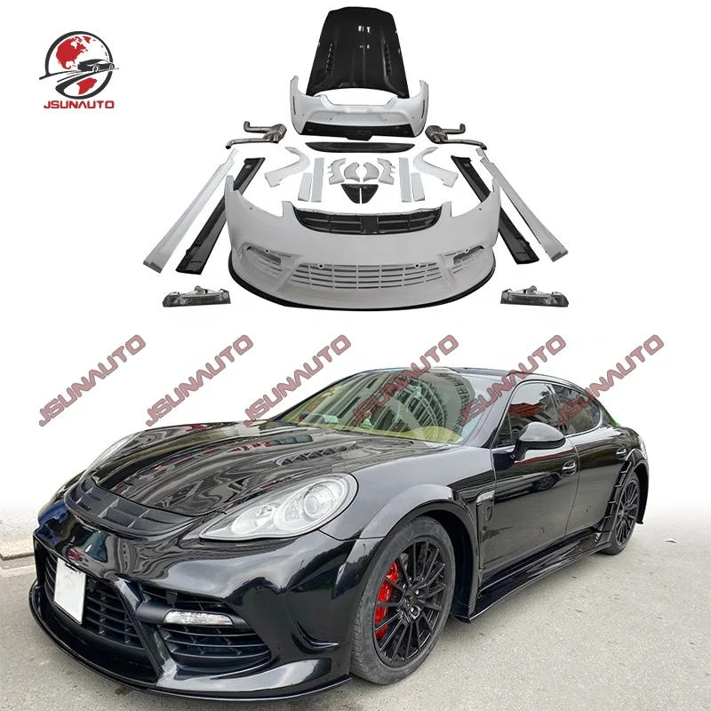 Для 2009-2013 года в стиле Panamera M карбоновый широкий корпус передний бампер губа задний спойлер для 970