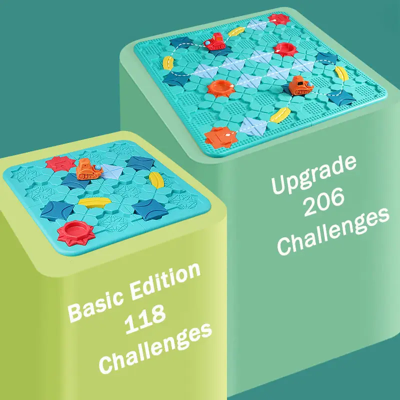 Kids Road Blocks Juguete Car Maze Track Toy Educational Board Game 118 Challenges Brain Teaser Puzzle Logical Training Toys