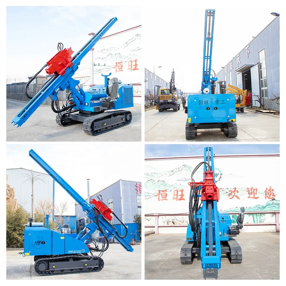 sale nice price diesel hammer Hengwang hydraulic solar rotary pile driver machine europe