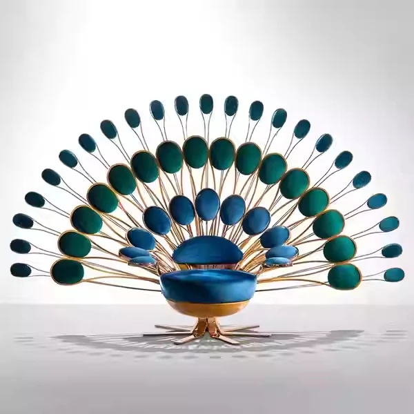 Furnistyle Uncommon Italian European Modern Unique Peacock Design Sofa Single Chair Classic Room Furniture Single Sofa Chair