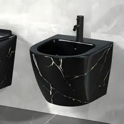 Ceramic luxury design bathroom sanitary ware european wall hung wc bathroom suites bidet modern toilet set