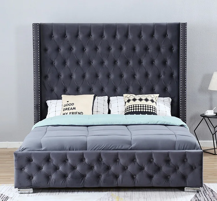  Willsoon furniture 1351 роскошная кровать с откидной спинкой изголовьем на пуговицах и шипами