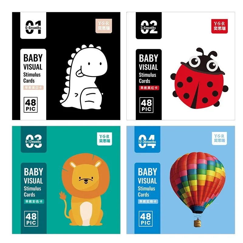 montessori sensory toys black white visual stimulus learning activity card for baby