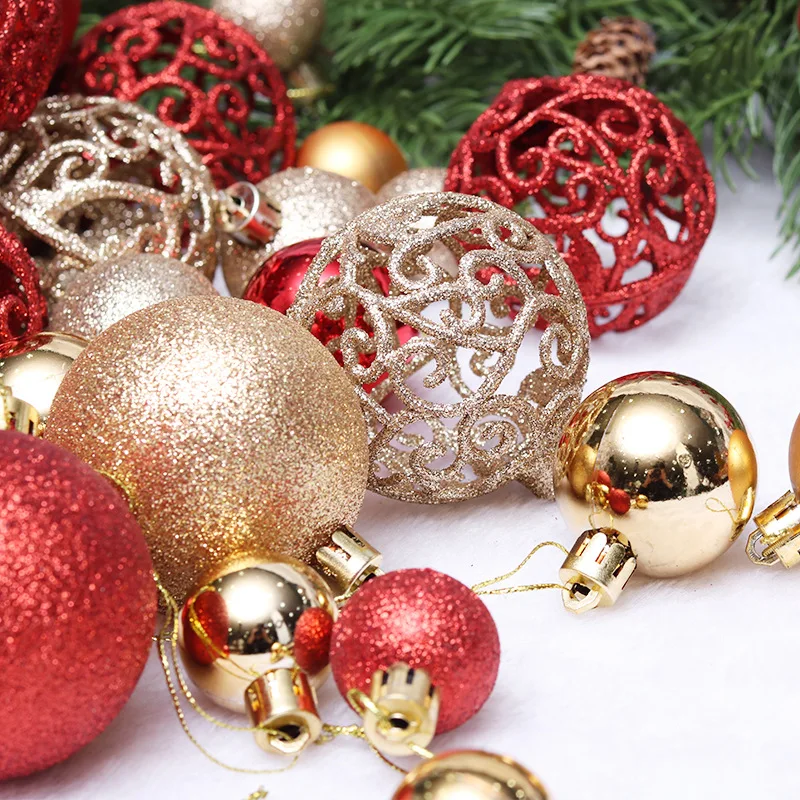 Christmas ball decorative 100/pcs golden red painted christmas tree decoration ball