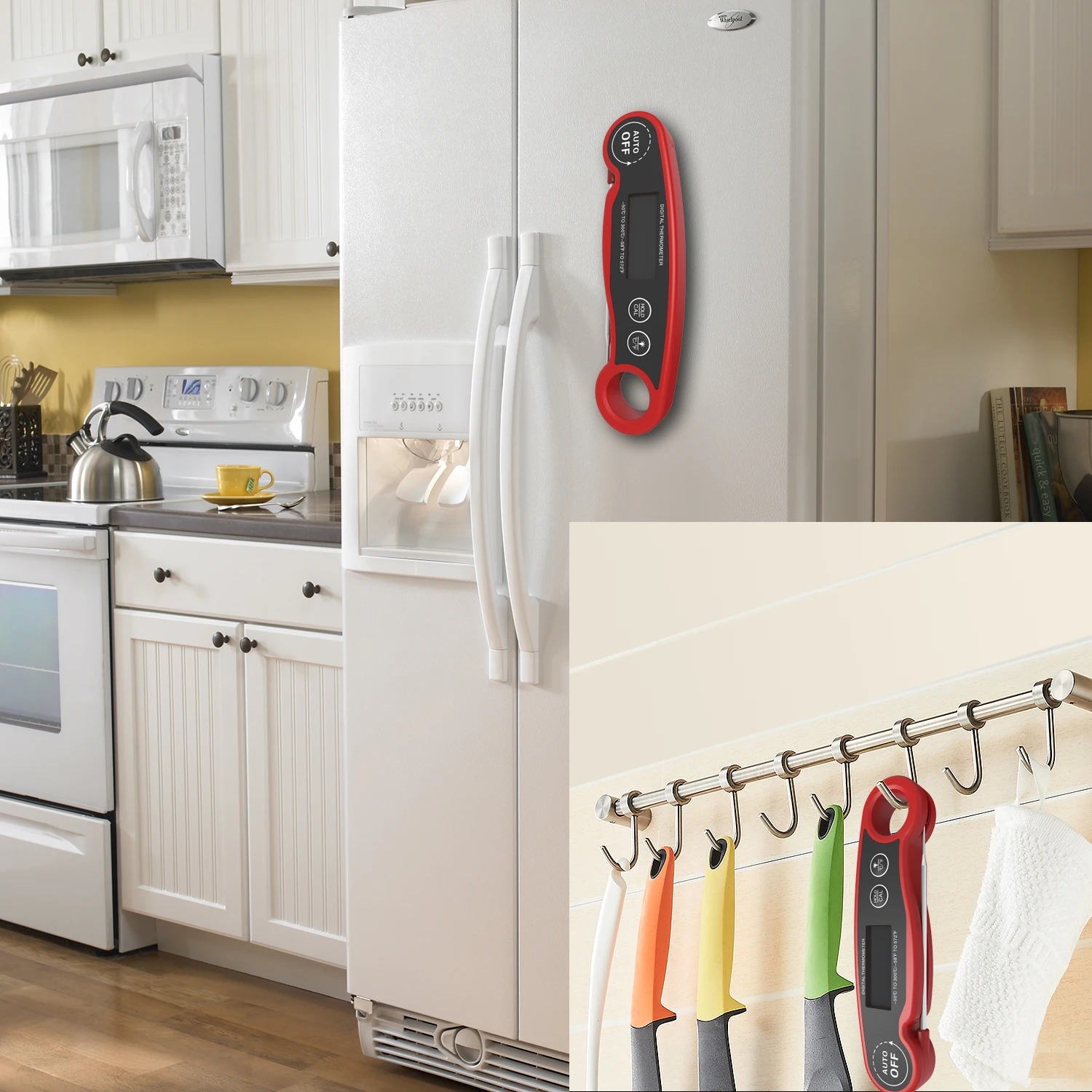 Goldgood hot selling electronic super fast reading digital meat thermometer folding probe BBQ cooking thermometer