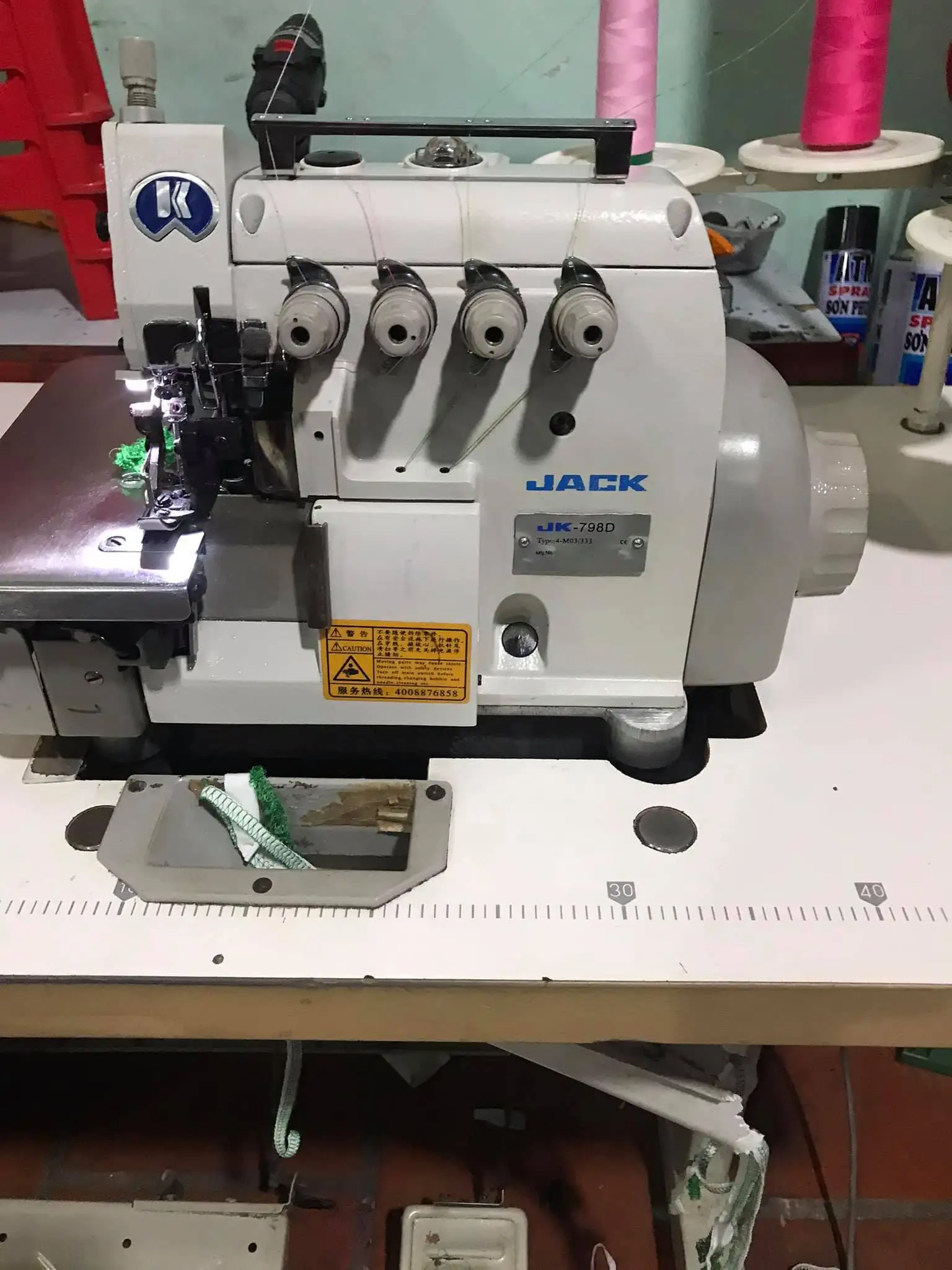 New JACK JK-798TE Computerized Direct Drive Motor Edge Cutter Top Feed Overlock Sewing Machine for Underwear