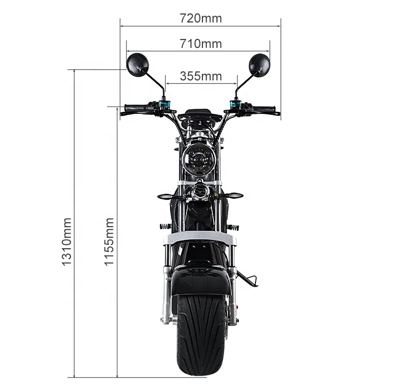 EEC approved citycoco electric scooter with 2000W power at 65km/h speed for adult