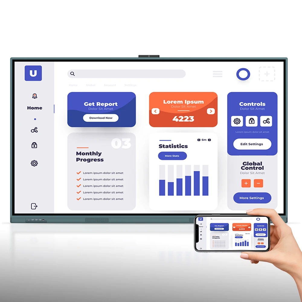 IFPD 75 86 98 100 inch dual touch smart interactive whiteboard samsung smart flat panel