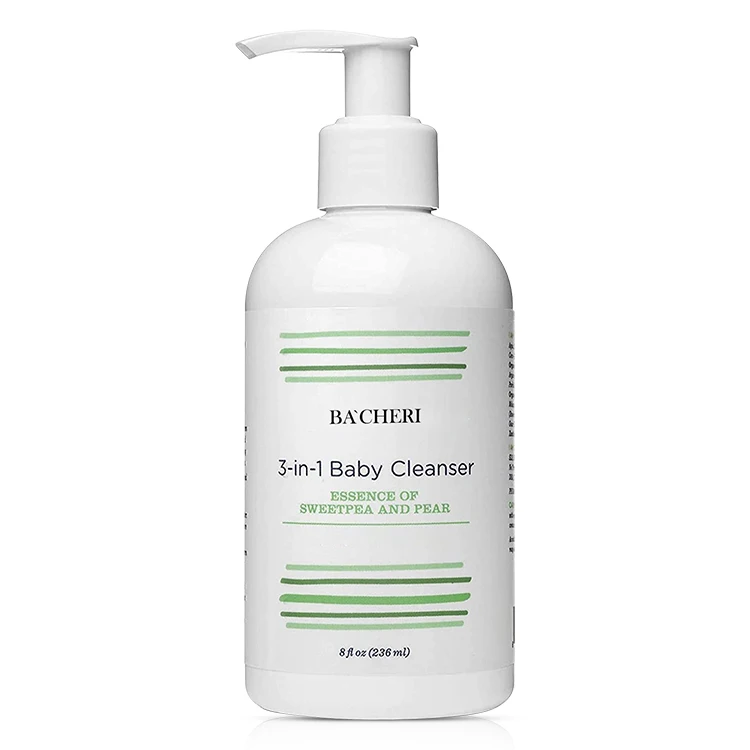  2021 Private Label 3 In 1 Baby cleanser Organic Sweetpea and Pear Gentle Face Shampoo Shower