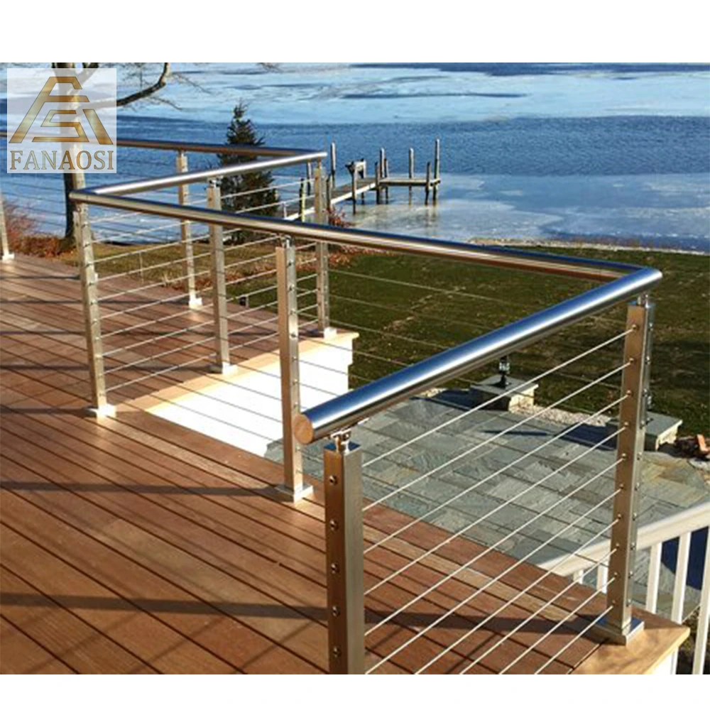 Factory Provide Stainless Steel Cable Railing Balcony Steel Railings