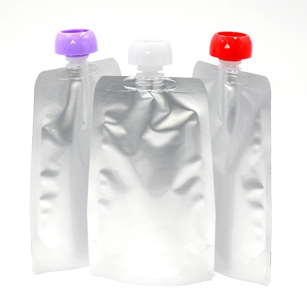 Chocolate jam spout pouch Plastic spouted liquid drinking bag pouch aluminium grape juice spout bag 10g 50g