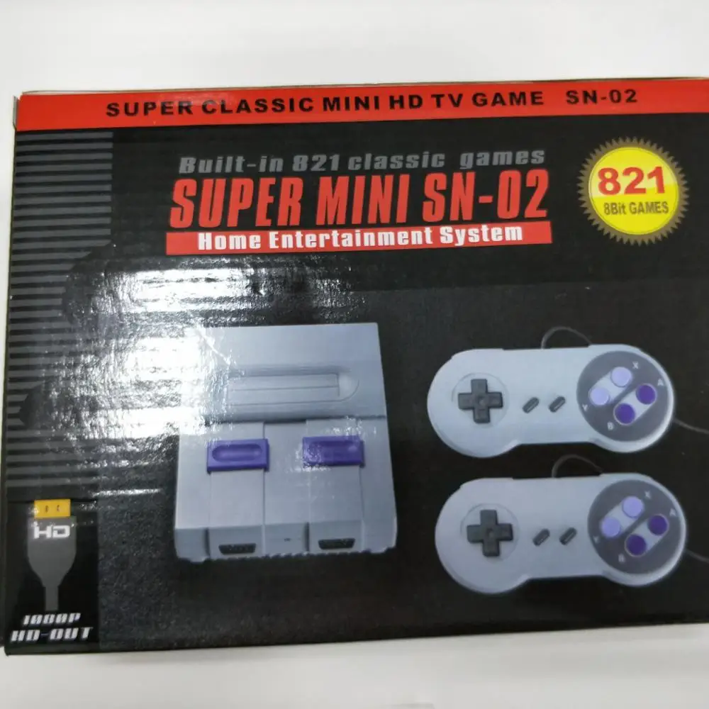  2021 Новый стиль супер мини SFC Ретро Классическая игровая консоль SNES встроенные 821 ТВ видеоигры с двумя