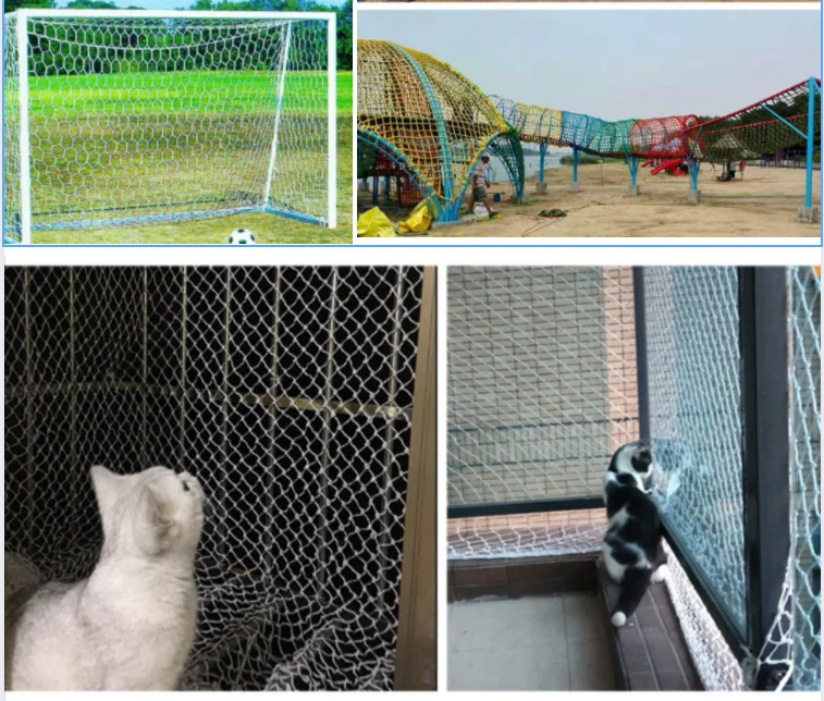 Safety nets for balcony protection polyester knotless net