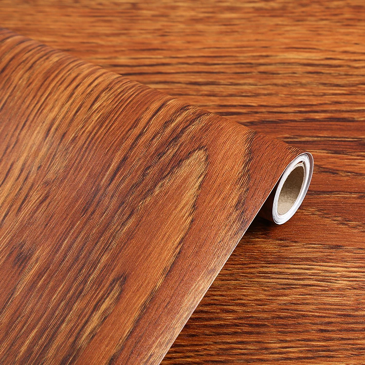 Mobile House Decor Pvc Wood Pattern Self-Adhesive Wallpaper