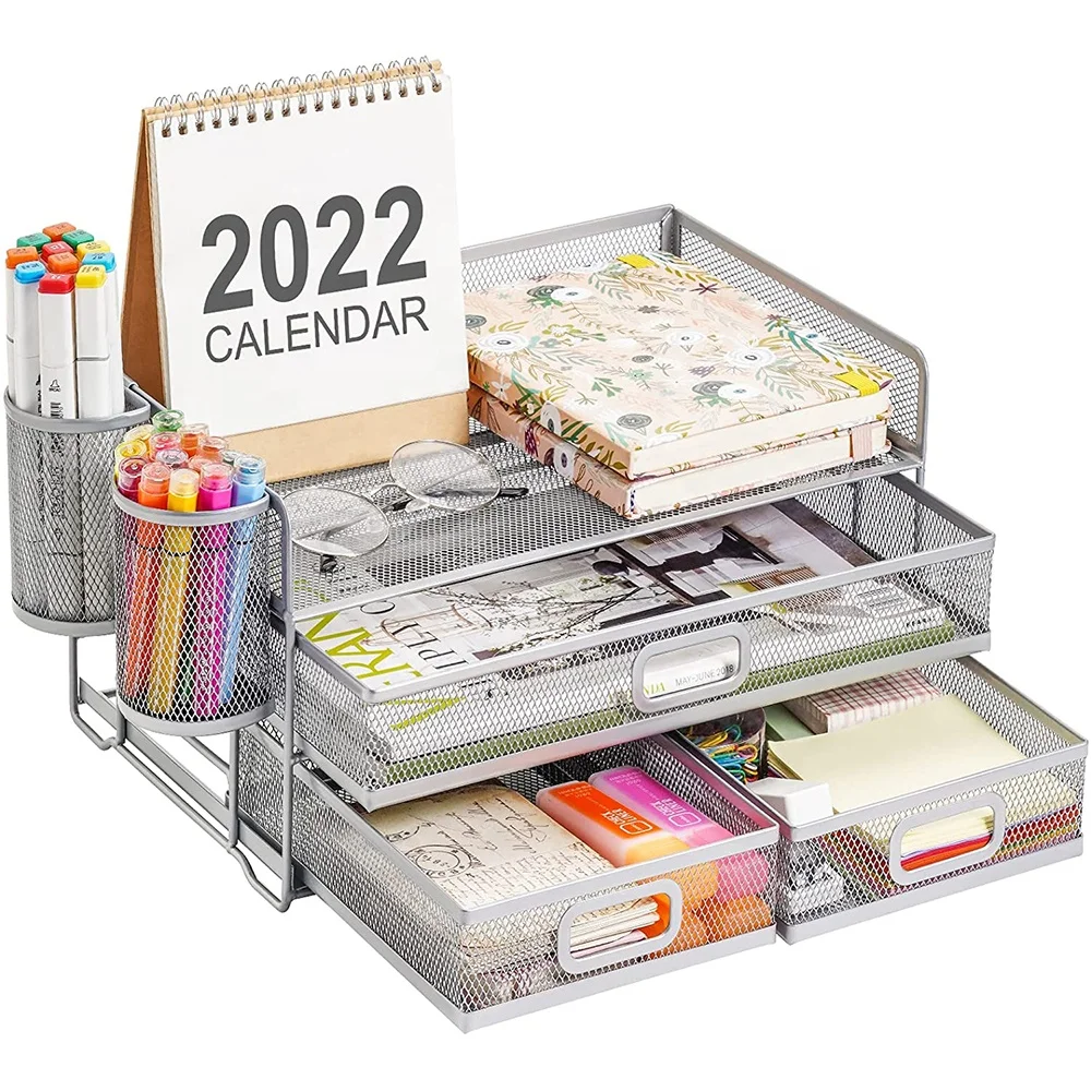 Factory directly supply Student Multi-Function Desktop Storage Rack Seven Grid File Data Storage Rack Desk Organizer