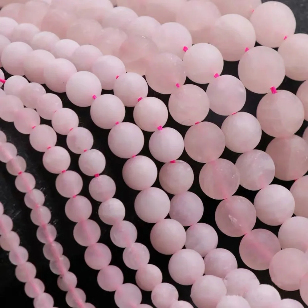 Wholesale Bisuteria Material Pink Brushed Round Ball Crystal Bracelet Loose Beads for Jewelry Making Loose