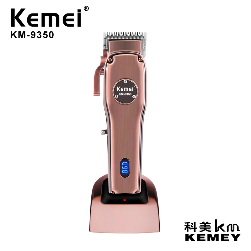 Kemei KM-9350 Electric Charging Liquid Crystal Display Electric Hair Clipper Razor With Charging Base Trimmer