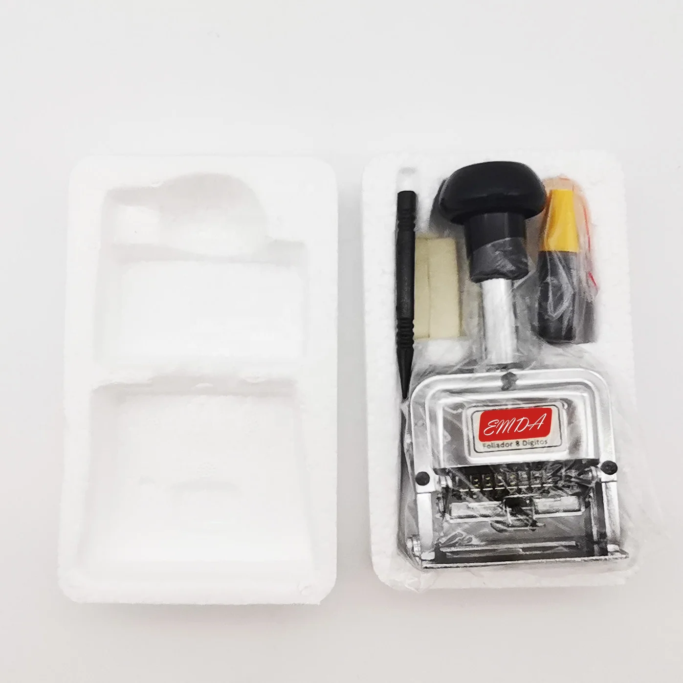 Metallic quality heavy duty automatic self inking sequential number hand operated 8 digit stamp page numbering machine