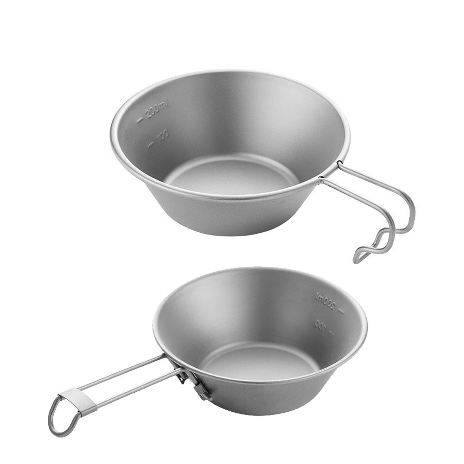 GodsWord Titanium Sierra Cup Bowls with Handle Lid Hiking Portable Mug Ultralight Tableware 300ml Camping Titanium Cooking Set