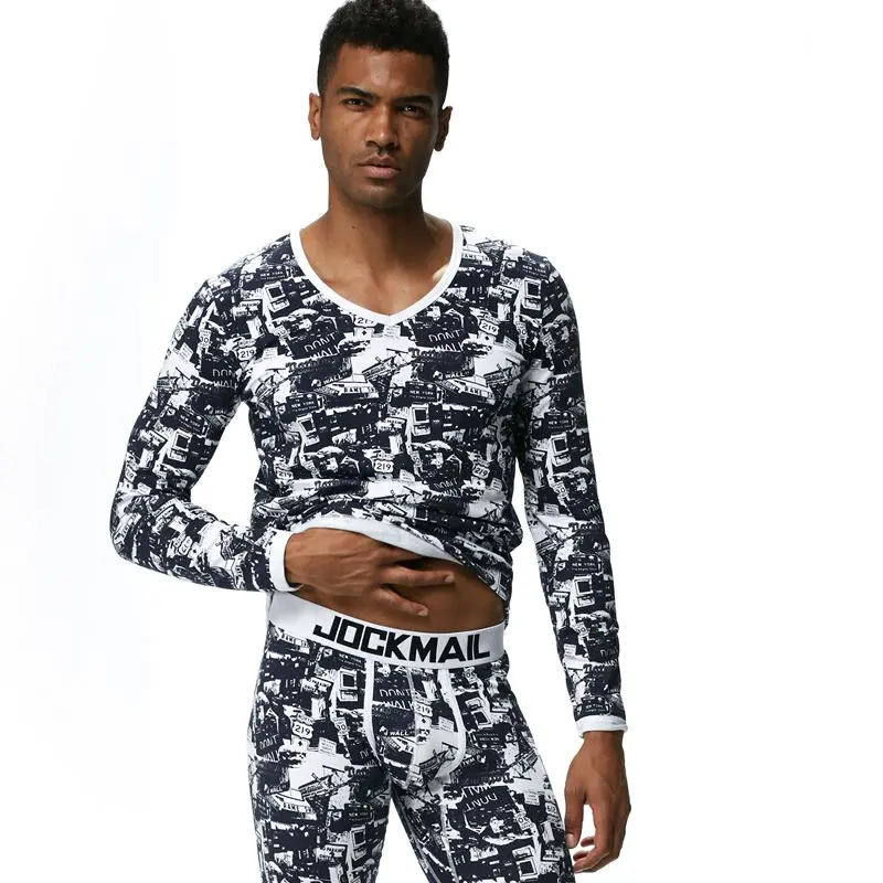 Мужское термобелье JOCKMAIL, хлопковые кальсоны с принтом