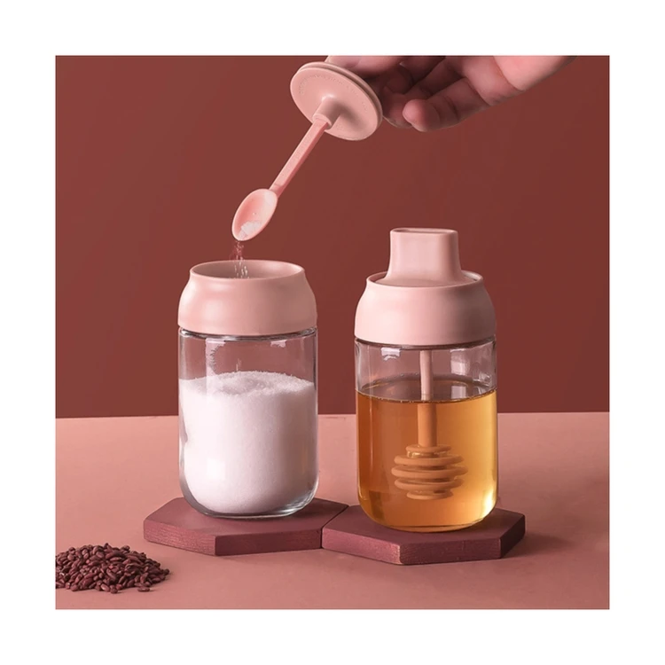 Hot Selling Household Product Multifunctional Spoon Cover Integrated Glass Seasoning