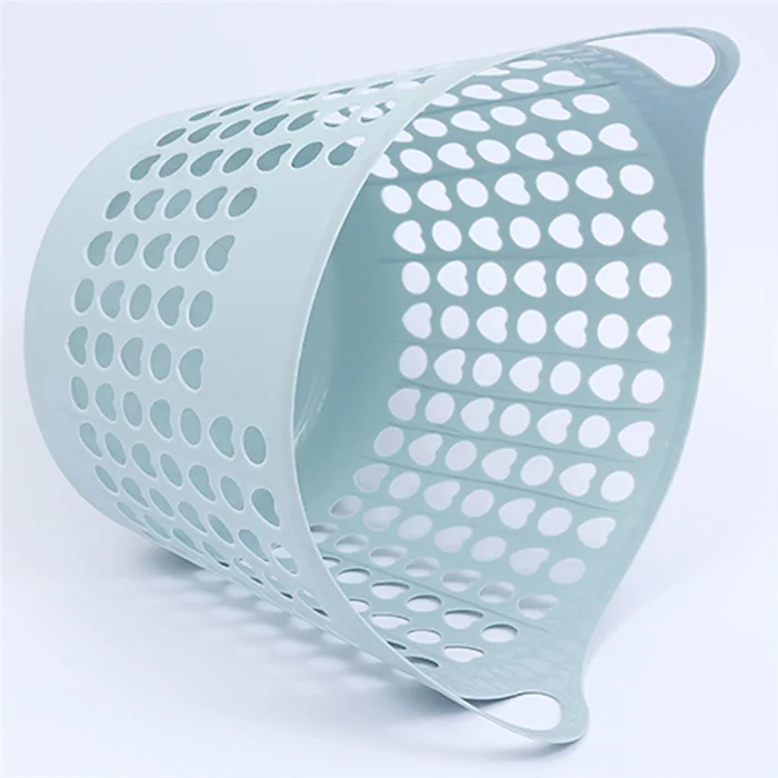 Hotsell custom logo flexible home bathroom cloth mesh storage plastic baskets organization