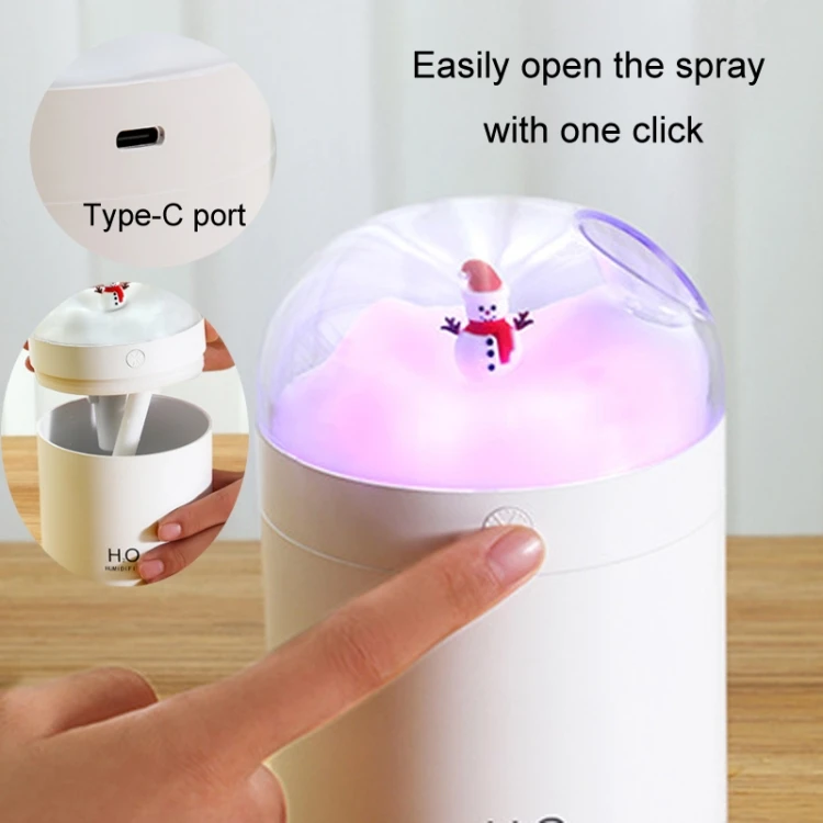 500ml Snowman Humidifier USB Desktop Large Capacity Colorful Ambient Light Air Humidifier