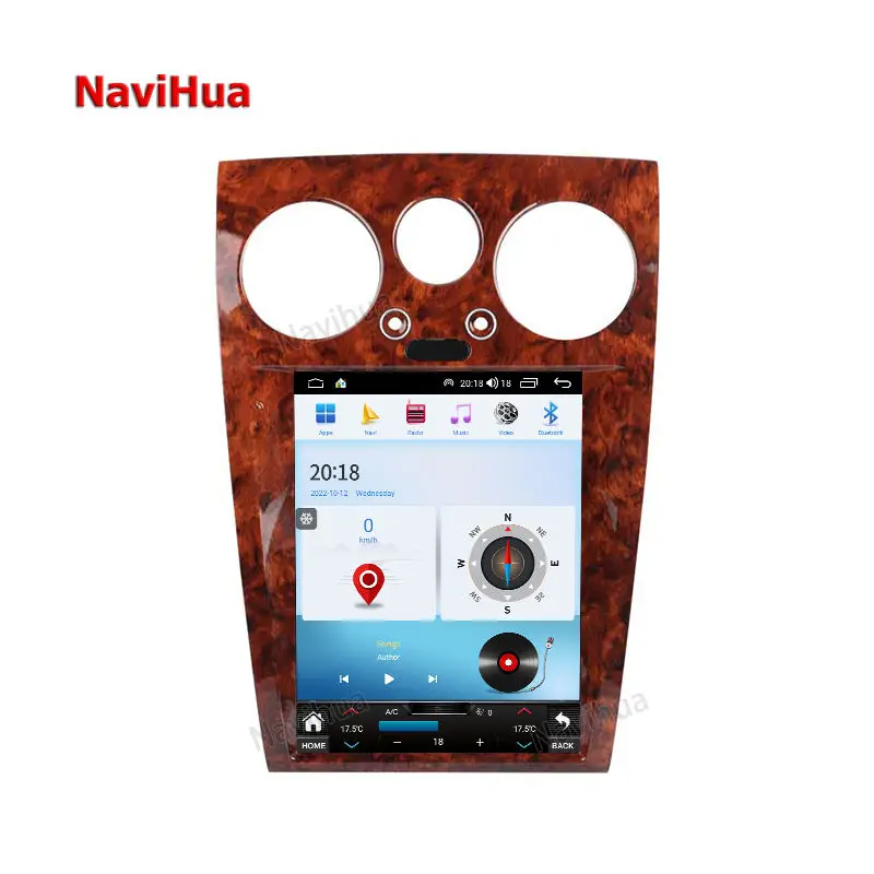 Navihua 12.1 Inch Touch Screen Android 12 Auto Radio Car Stereo Multimedia DVD Player for Bentley Continental Flying Spur 2004+