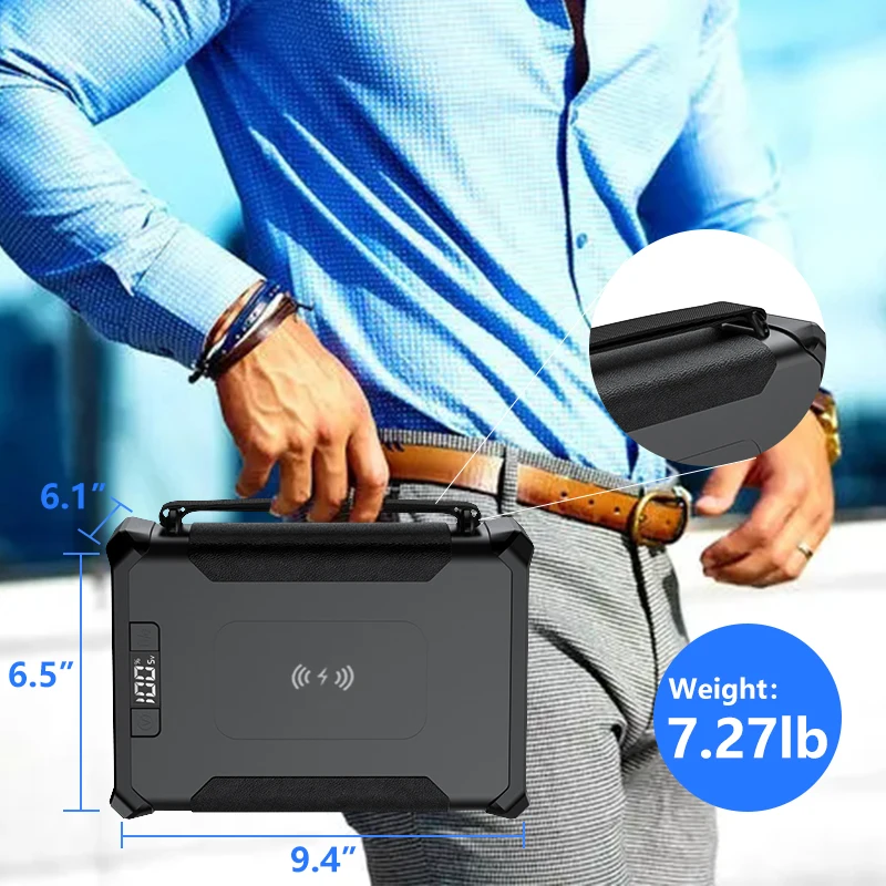 Solar Powerbanky Powerpack For Drone/12V Coffee Maker/Sinking Pump/Electric Blanket/Outdoor Heating Pad Portable Power Station