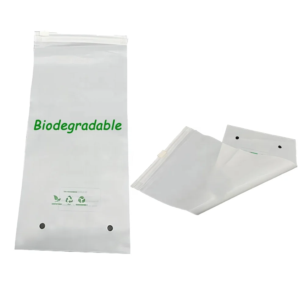 Best Custom Clothes Packaging Zip Lock Bag Biodegradable Matt Frosted Pvc Pe Plastic Clothing PLA Ziplock Zipper Bag With Logo