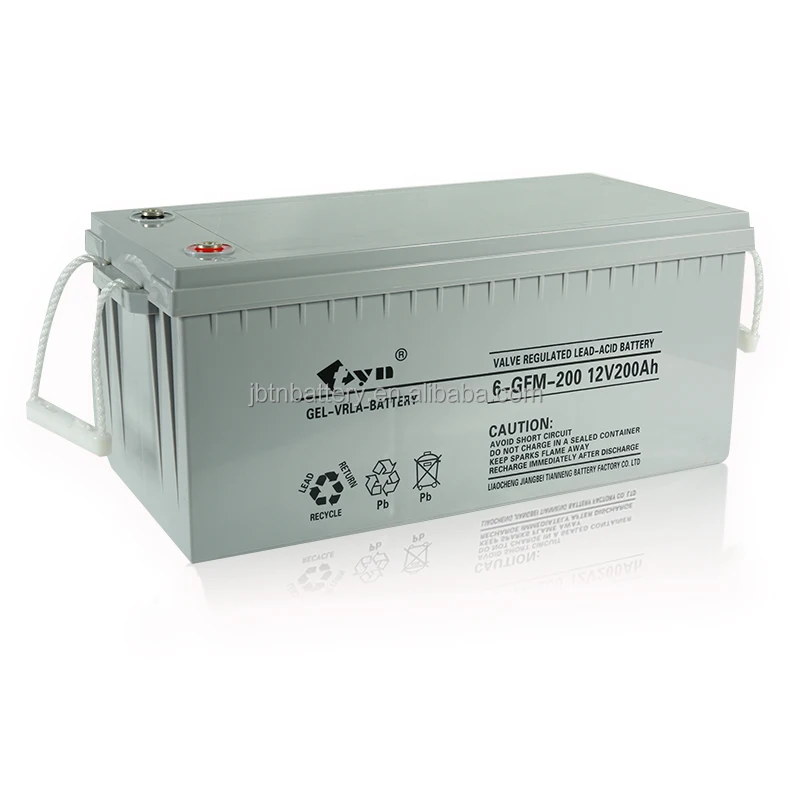 12V200AH сделано в Китае солнечная батарея глубокого цикла AGM гель Троян свинцово-кислотная