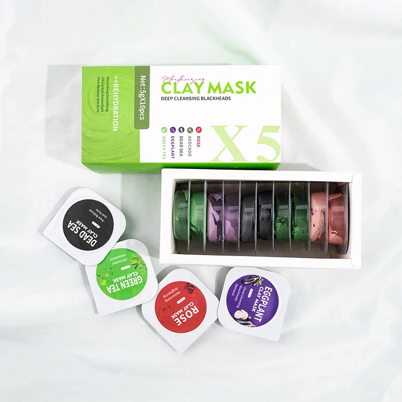 Private Label Portable Fruit Plant Blackhead Remover Clay Mask Deep Cleansing Mud Clay Face Mask