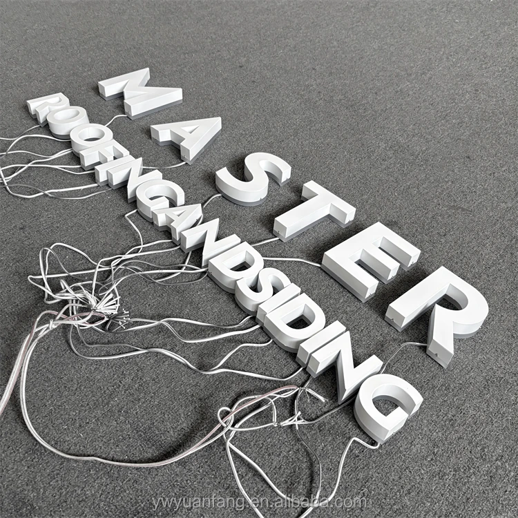 Custom 3D Metal Stainless Steel Channel Logo Outdoor Led Light Backlit Letters Salon Company Mall Decorations
