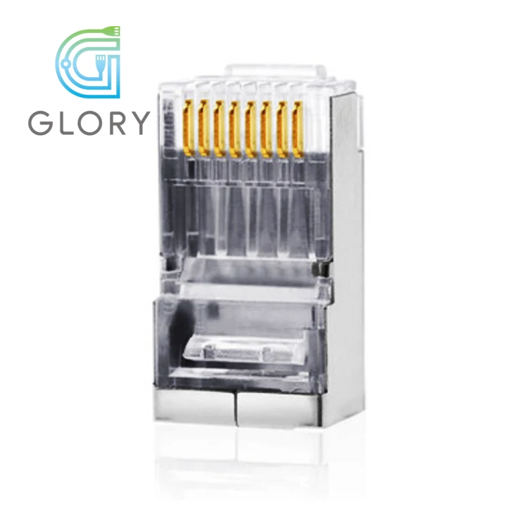 Glory wholesale best price pass through connector rj45 shielded modular cat 6 plug