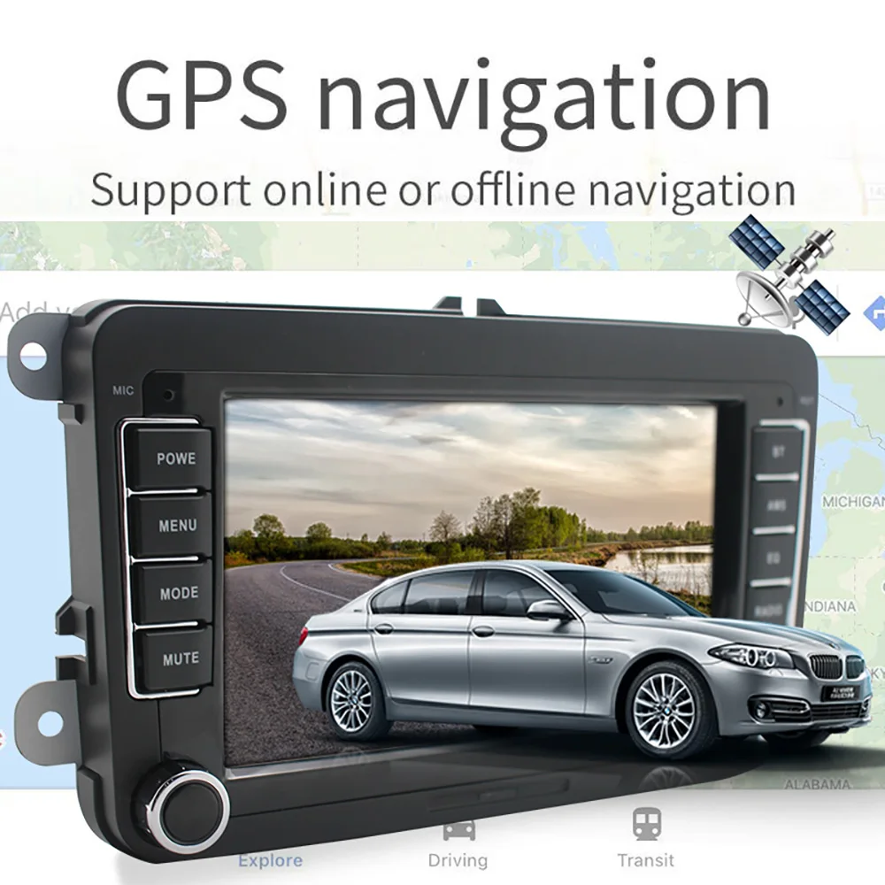 7 inch HD Touch Screen Car GPS Navigator Car Radio DVD Player GPS Navigation Universal GPS Navigator with Carplay for VW