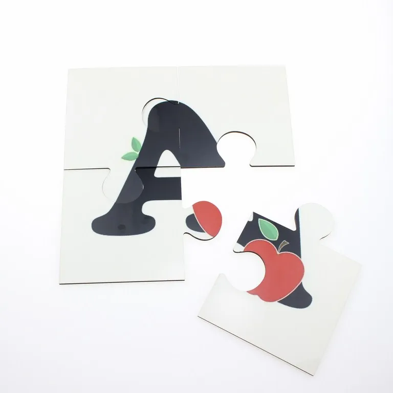 4 pieces laser die cut wood blank jigsaw puzzle for kids