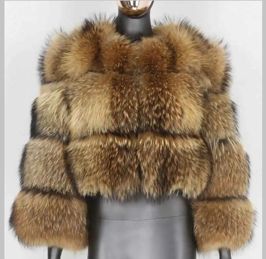 2023 Winter new style Fashion short real fox and natural raccoon fur Jacket Vest fur coat for women