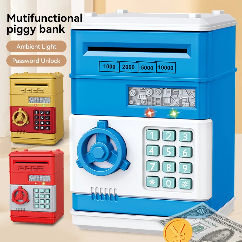 Customized wholesale Password  Bank Digital Electronic Money Bank Mini ATM Cash Coin Saving Can Toys Birthday for Kids
