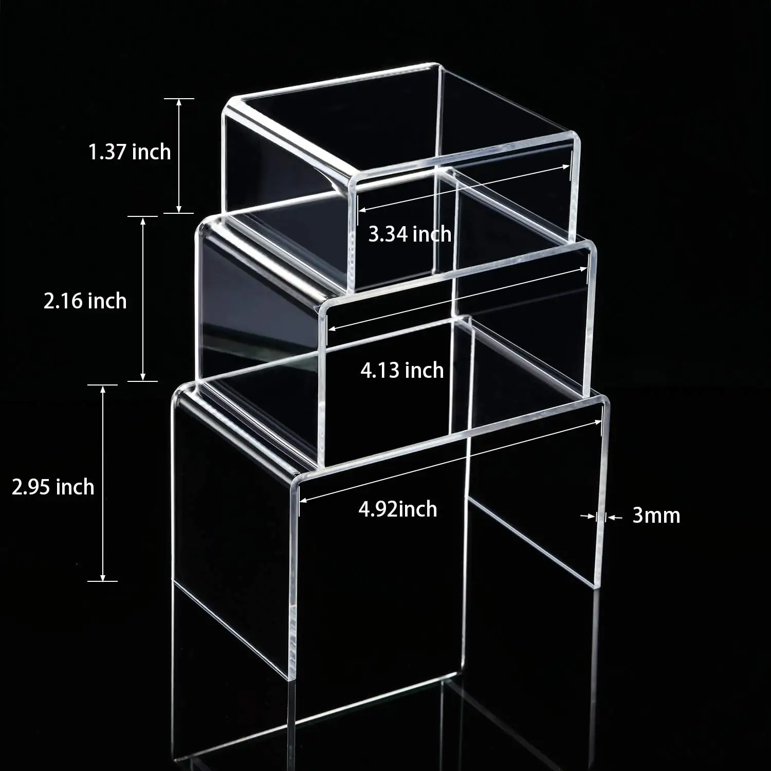 Factory Customized Hot-selling N-shaped Figure Placement Display Plastic Doll Cake Clear Acrylic Display Riser Stand