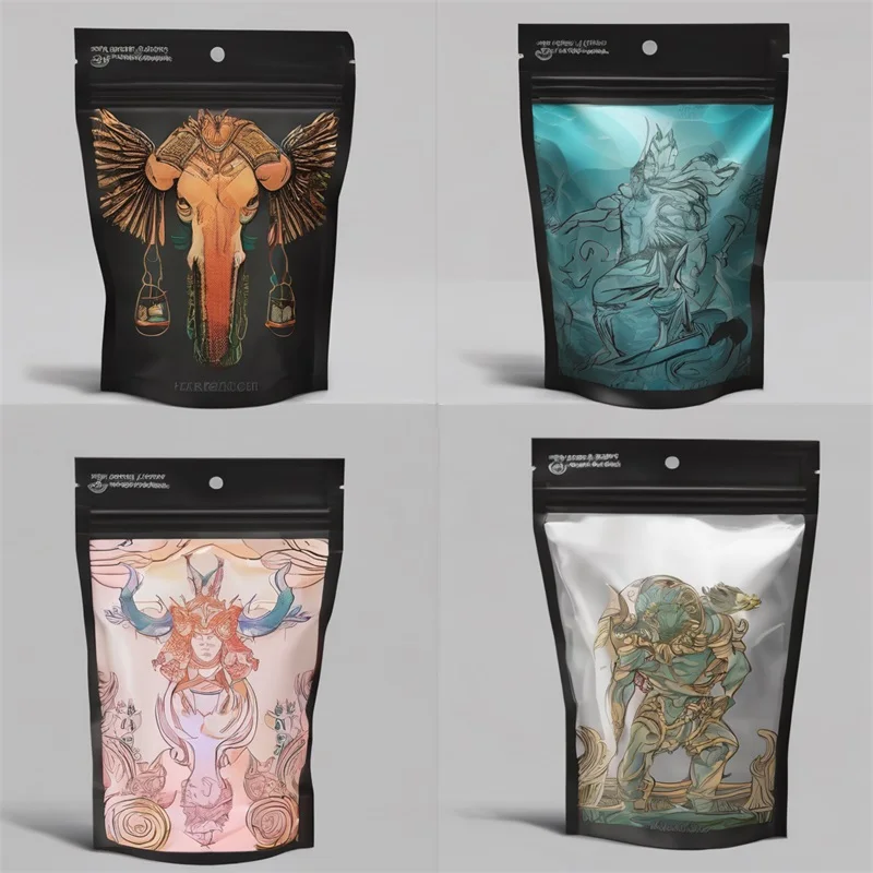 Smell Proof Jerky Snack Powder Plastic Zipper Custom Printed Stand Mylar Food Packaging Bags