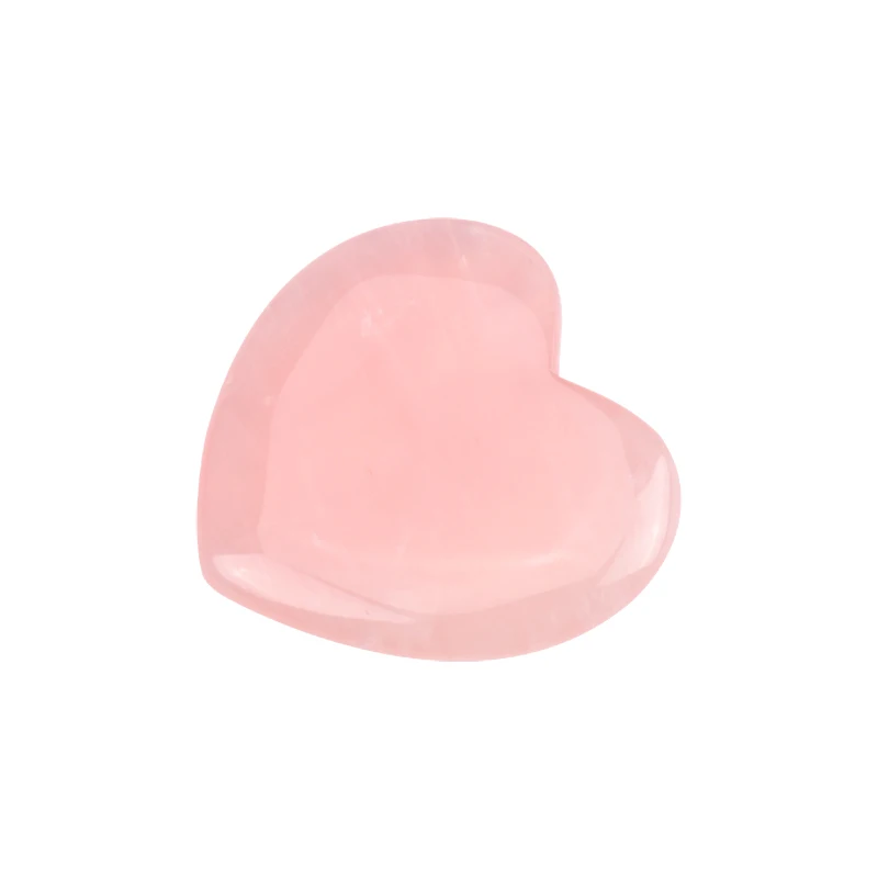 OEM / ODM Face Slimming Crystal Rose quartz Stone Body Scraping Massage Tool Board Roller Pink Heart-shape  Jade Gua sha