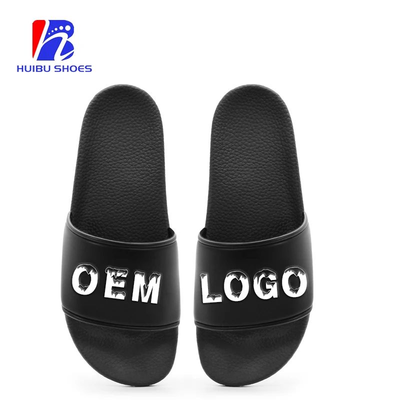 
Eco-friendly Low MOQ Custom Slippers Sandals Outdoor Black Plain Slides 
