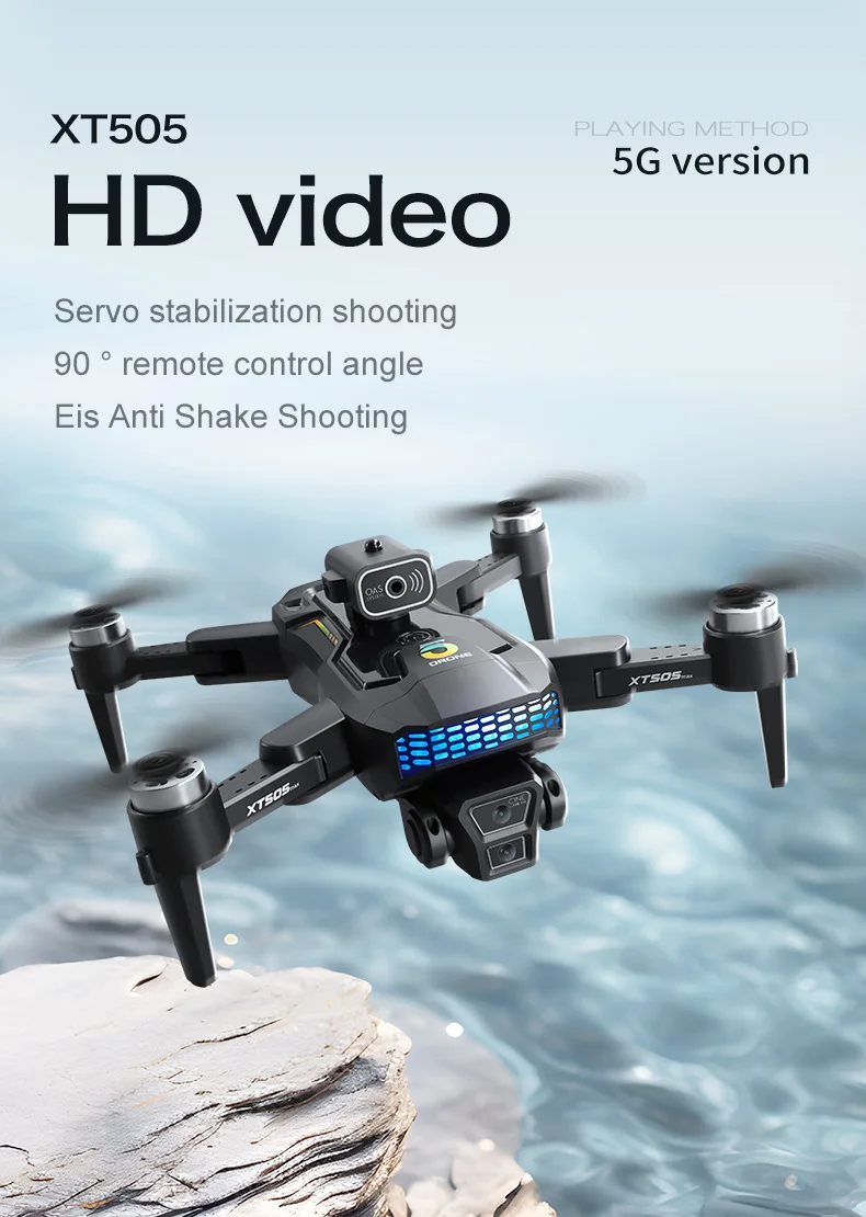 2024 XT505 GPS Drone 8K Professional Dual Camera 5G WIFI FPV Optical Flow Obstacle Avoidance Brushless Motor Quadcopter RC Drone
